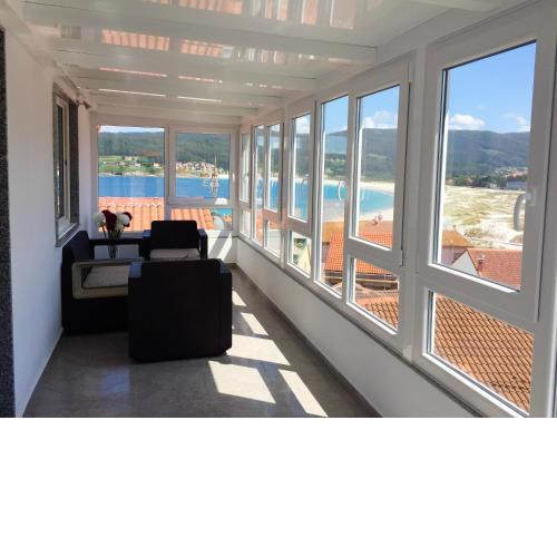 2 bedrooms appartement at Laxe 80 m away from the beach with sea view and furnished terrace