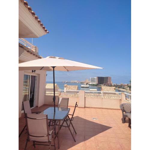 2 bedrooms appartement at San Javier 50 m away from the beach with sea view shared pool and furnished terrace