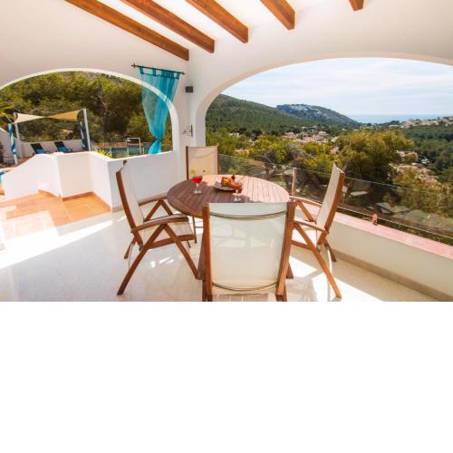 3 bedrooms house with sea view private pool and enclosed garden at Teulada 1 km away from the beach