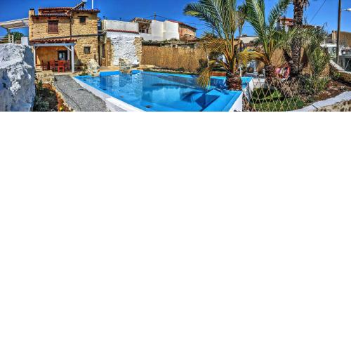 3 bedrooms villa with sea view private pool and enclosed garden at Παγκαλοχώpι 3 km away from the beach