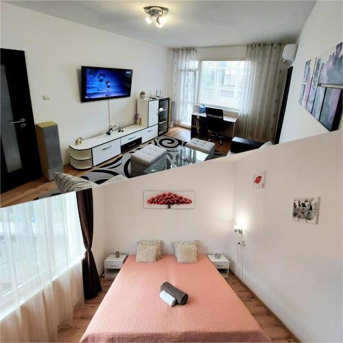 3 Rooms Apartment, Center, 1st Floor, AUBG, Free Parking, 3 LED TVs 200 Channels, WiFi, Terrace, Easy-Late Check-in, Stay Before Greece