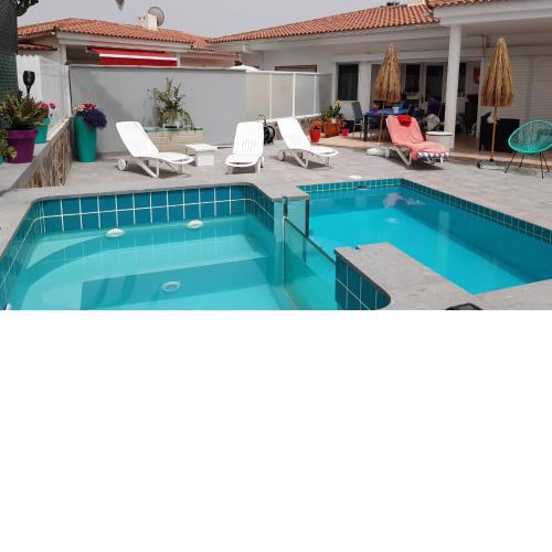 4 bedrooms villa with private pool enclosed garden and wifi at San Bartolome de Tirajana