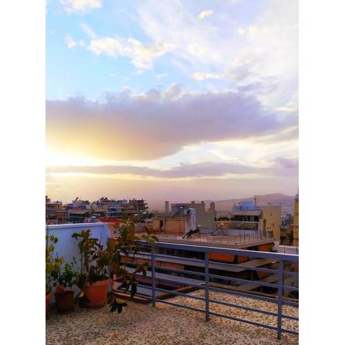 5th floor studio with views and a huge balcony