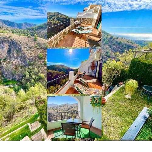 Apartamentos Axarquia , Frigiliana, terraza privada con vistas a la montaña rio y al mar