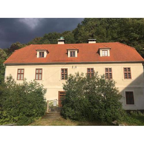 Apt. overlooking the castle Nižbor20km from Prague