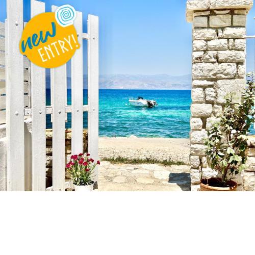 Beachfront House Christina with private heated pool
