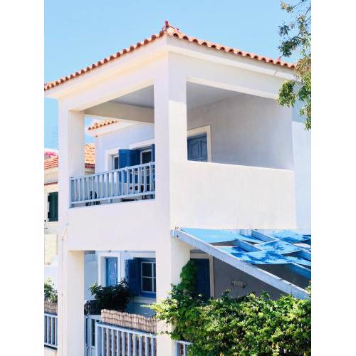 Blue Seaside House with Terrace