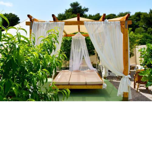 Camping tent with hanging bed