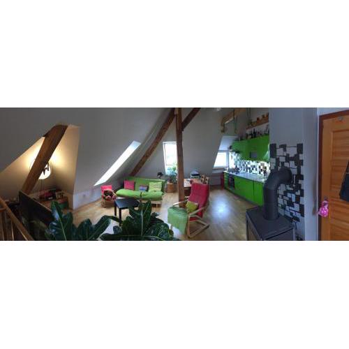 Double storey loft in family vila near Prague city center