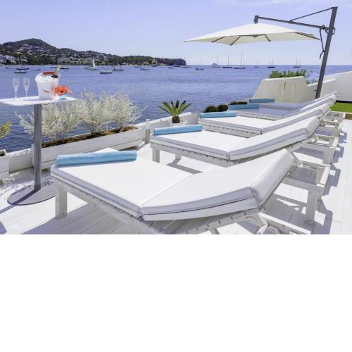 Frontline Talamanca Villa Terrace by the Sea Villa Vista Talamanca Rare Stunning Location Ibiza