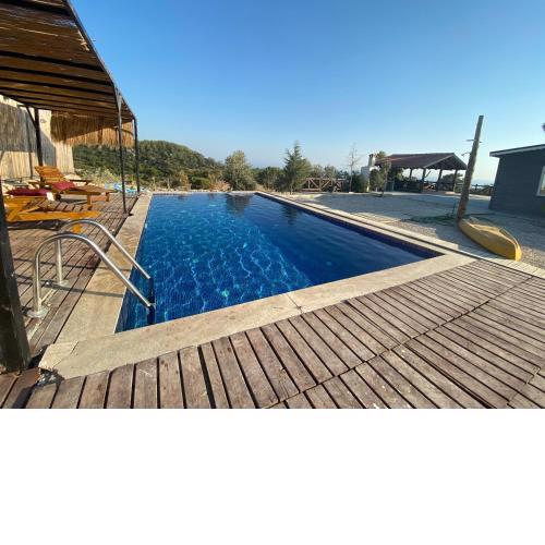Great sea and pool view mountain house in KALKAN