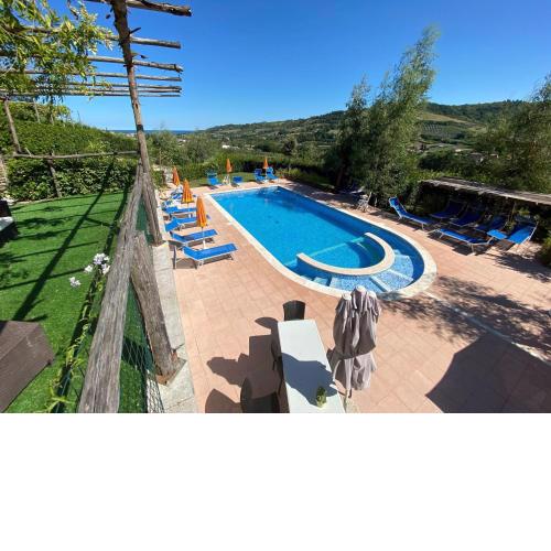 Inviting tent lodge in Massignano with shared pool