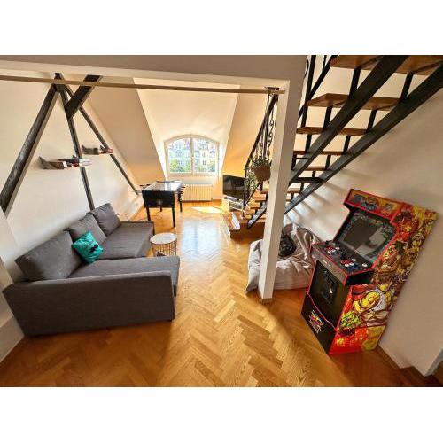 Lovely large flat in historic building, balcony, parking
