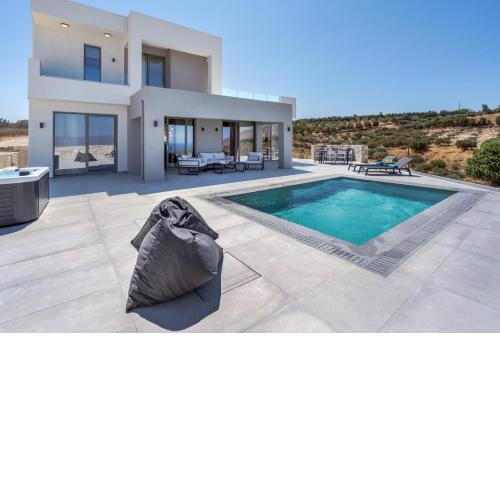 Luxurious Villa Cretan Aura with Private Heated Pool, Jacuzzi and Playroom