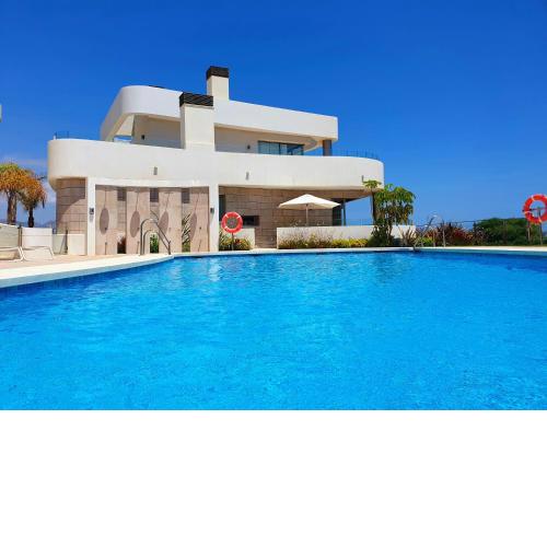 Luxury beachfront apartment with pool, sauna, fitness and gym in province Malaga, Andalusia
