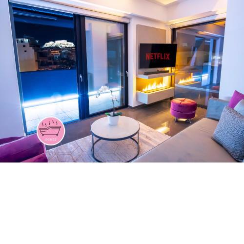 Luxury Penthouse with Acropolis View and Jacuzzi