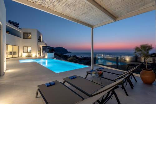 Luxury Villa Oxygen in Sfinari with sunset views