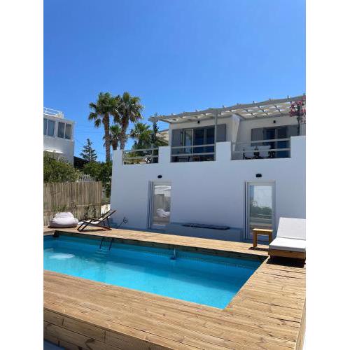 Minimal Blue Apartment with Sunset View in Paros