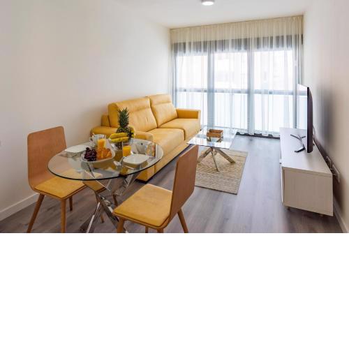 Modern apartment next to train/bus station