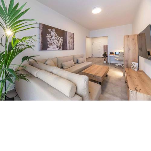 Modern Mythic Flat with Greek-Inspired Artistic