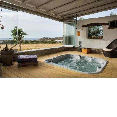 Paros Home Aspries with stunning sunset sea view