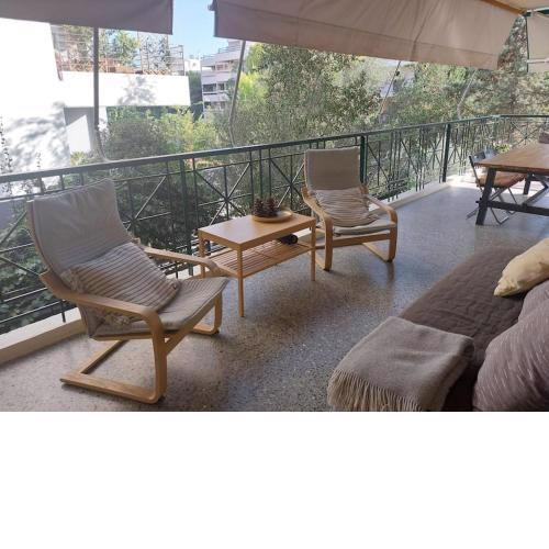 quiet apartment with a large balcony near the sea