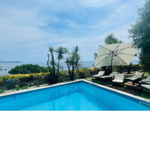 Sea view Villa with big swimming pool and private beach
