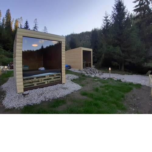 Škandinávske domčeky-lesná sauna a ubytovanie