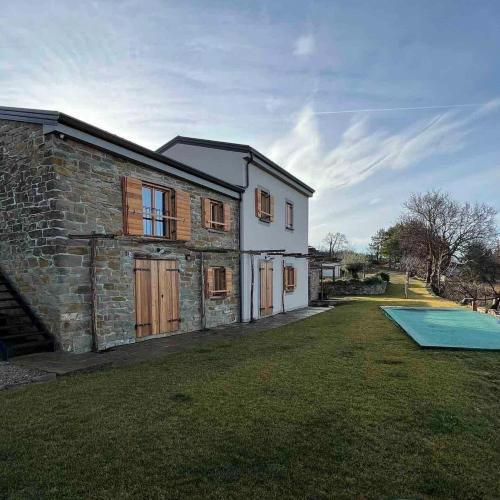Stone house with a pool