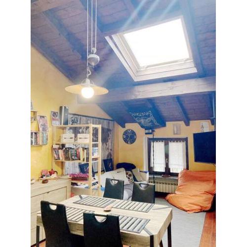 Stylish attic in mountains