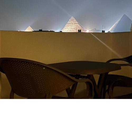 Sunset pyramids view