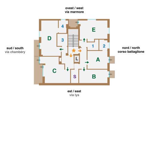 Up to 3 people - B Room shared bathroom - MyAostaProject Rentals