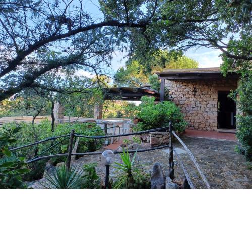 Villa surrounded by greenery and sea view with sunset