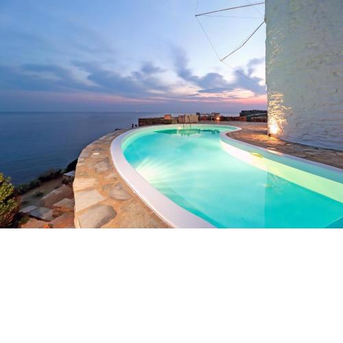 Windmill Villa Anemos with private pool, beach access & spectacular Aegean views!
