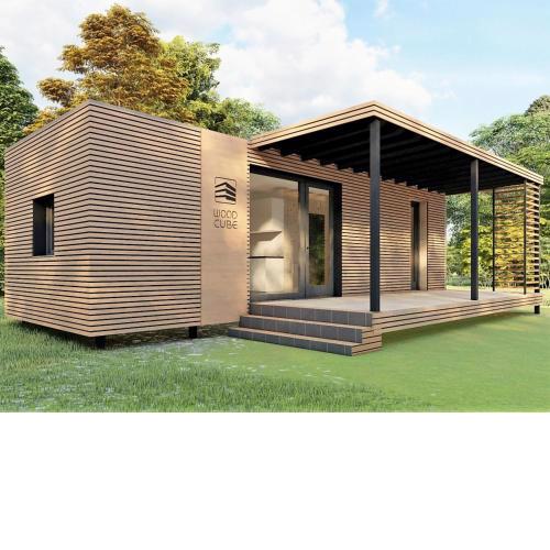 Wood Cube an der Drau